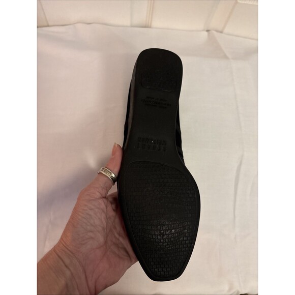 Stuart Weitzman Womens Black Suede Wedge Loafer Old Money Luxurious Latex sz 7.5 - Picture 5 of 16